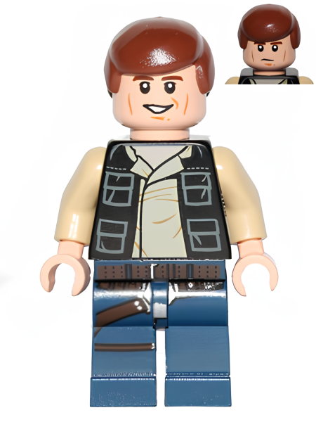 Минифигурка Lego Star Wars Han Solo, Dark Blue Legs, Vest with Pockets sw0539 N